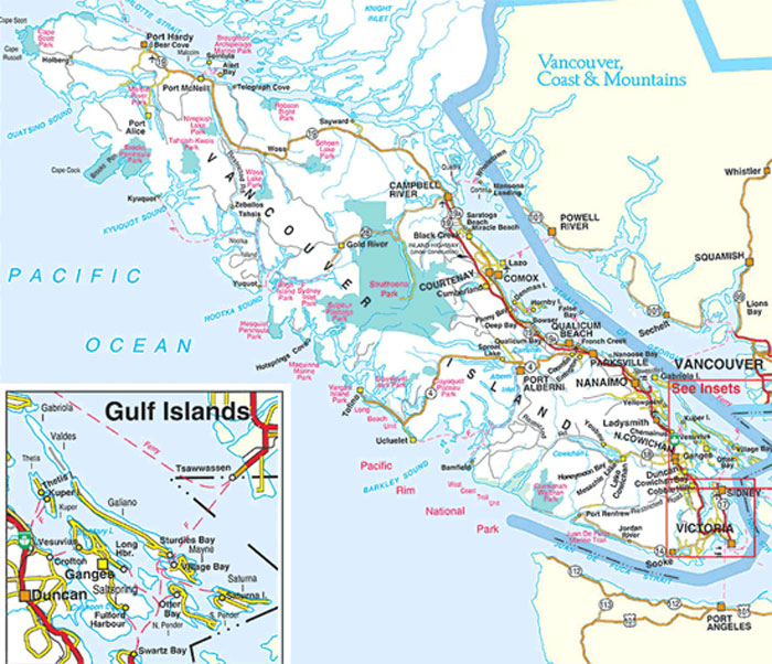 Map Vancouver Island Bc Canada Comox Oceanfront B B