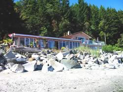 view of B&B from beach